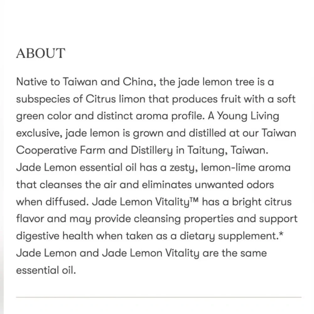 Young‎ Living Jade Lemon Essential Oil 5ml NWT